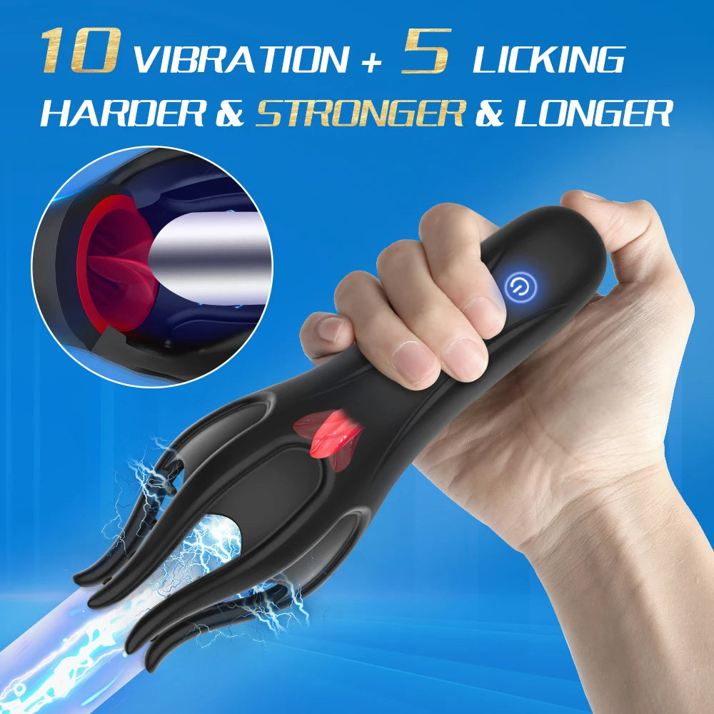 Electric Male Masturbator – Vibrating Tongue Licking Experience
