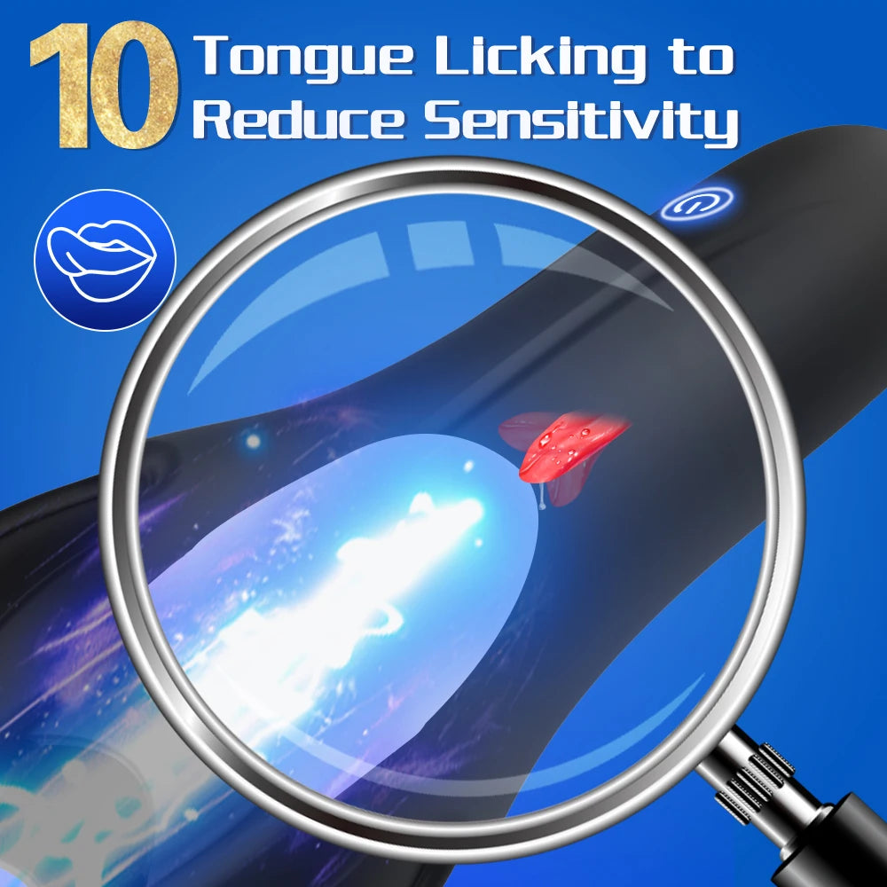 Electric Male Masturbator – Vibrating Tongue Licking Experience