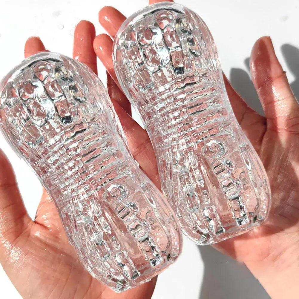 Transparent Manual Male Masturbator – Sleek & Discreet