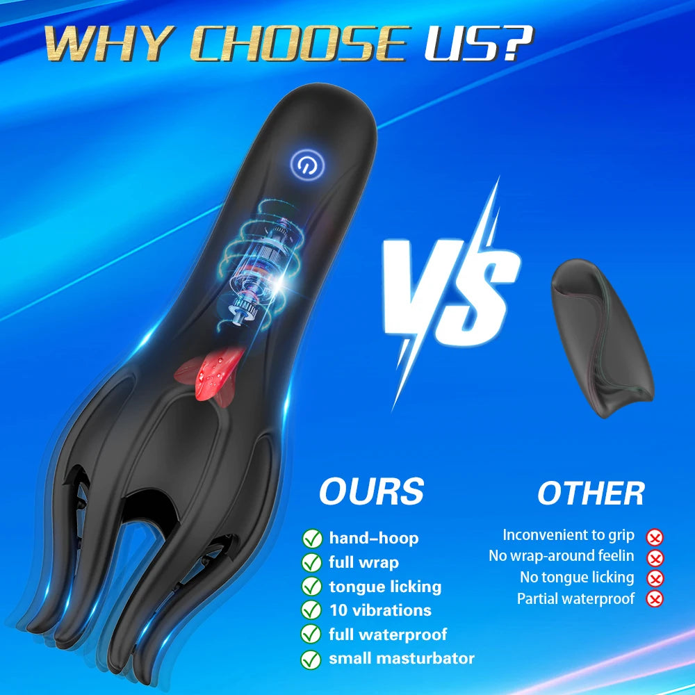 Electric Male Masturbator – Vibrating Tongue Licking Experience