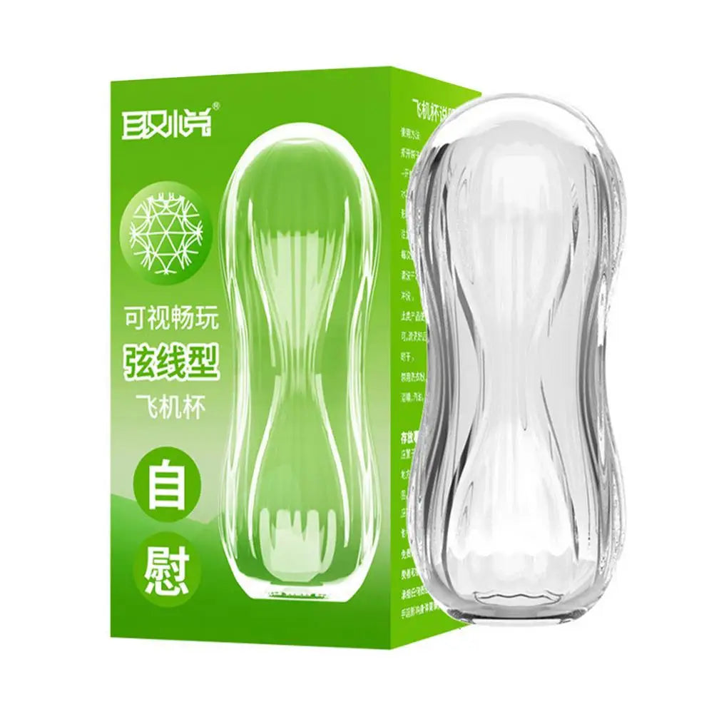 Transparent Manual Male Masturbator – Sleek & Discreet