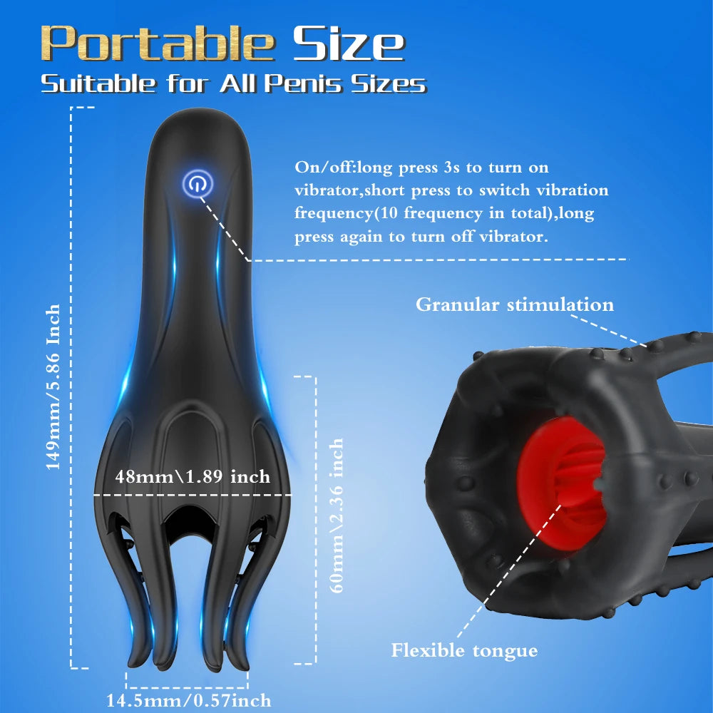 Electric Male Masturbator – Vibrating Tongue Licking Experience